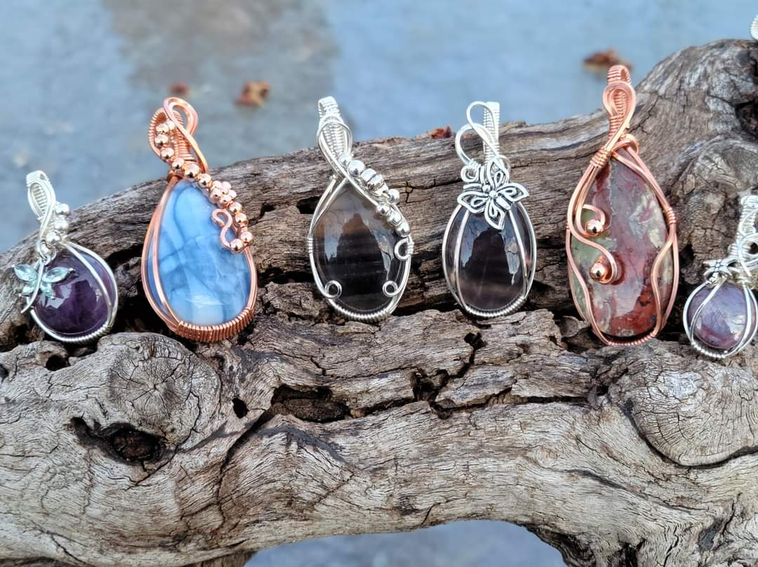 wire wrapped pendants