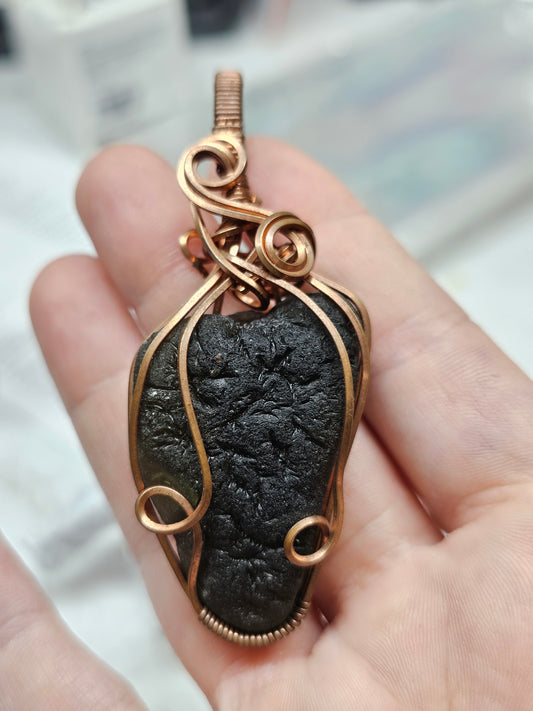 14g moldavite in copper