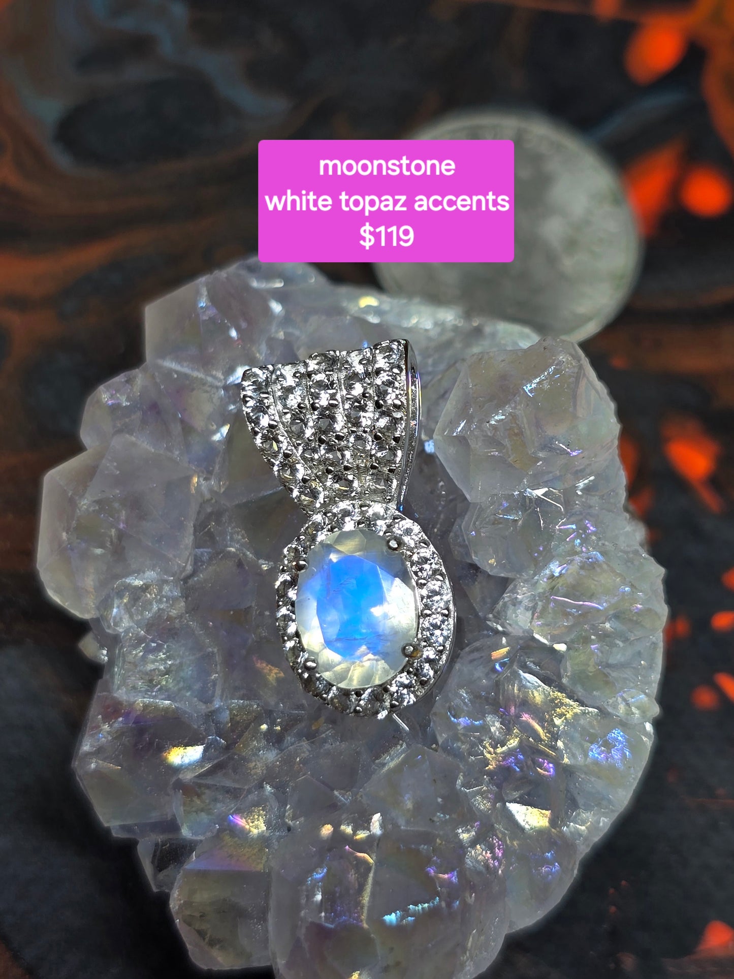 Moonstone & white topaz