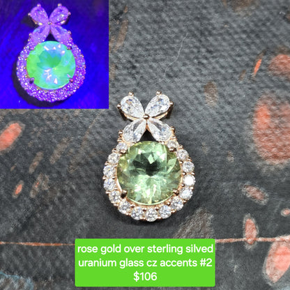 Ready to ship uranium glass pendants