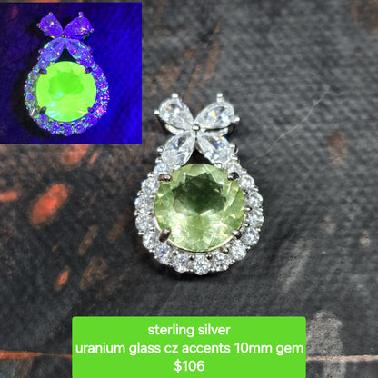 Ready to ship uranium glass pendants