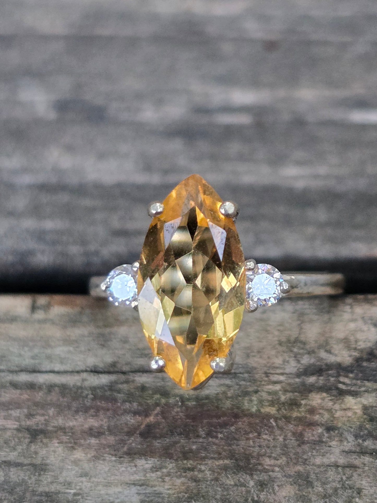 Citrine & moissanite size 7