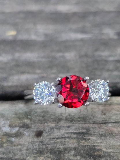 Garnet & moissanite size 7