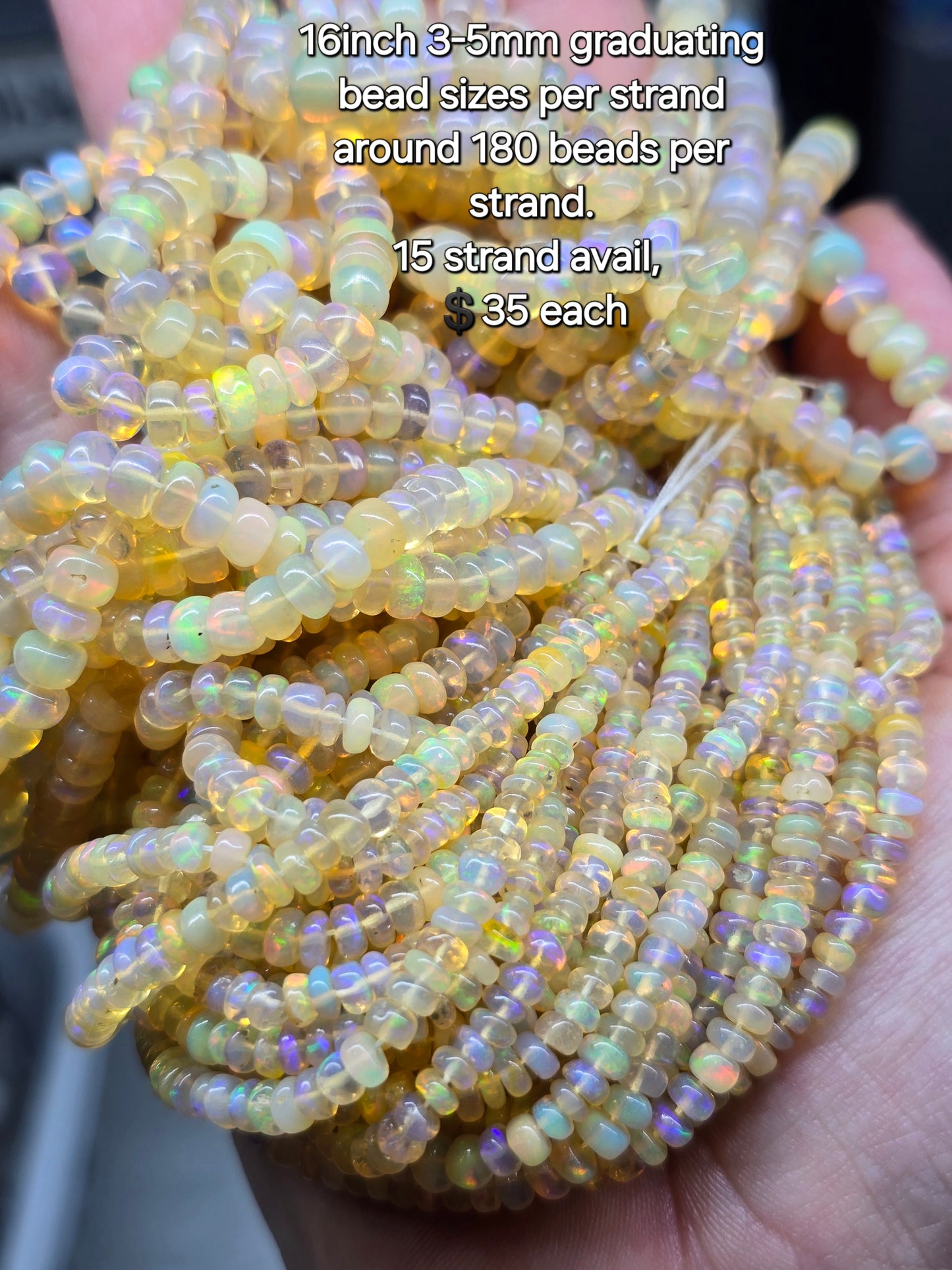 Opal bead strands