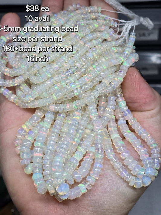 Opal bead strands