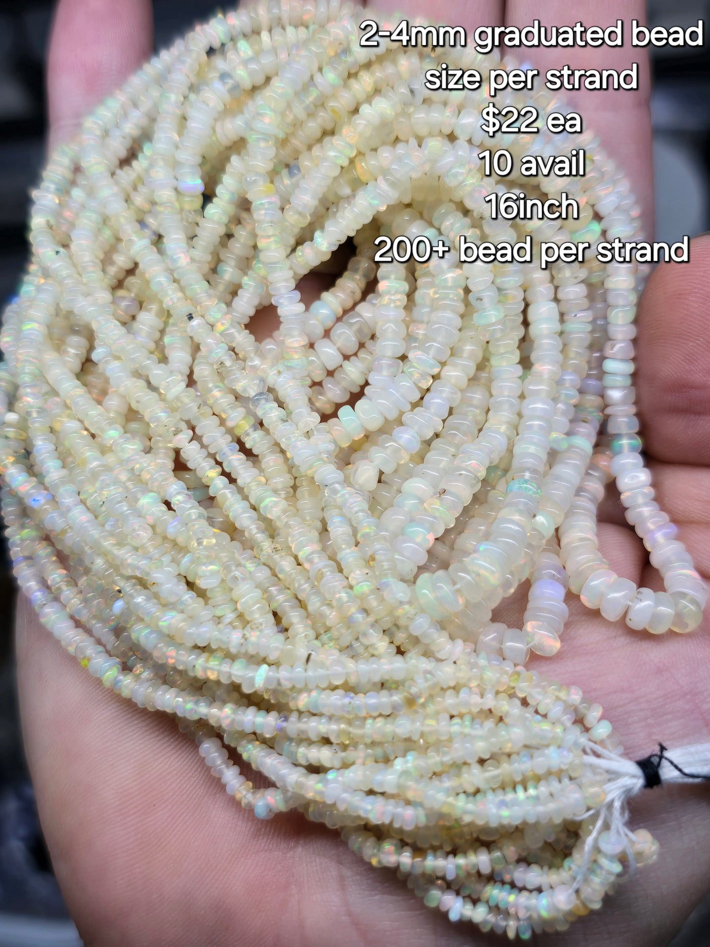 Opal bead strands