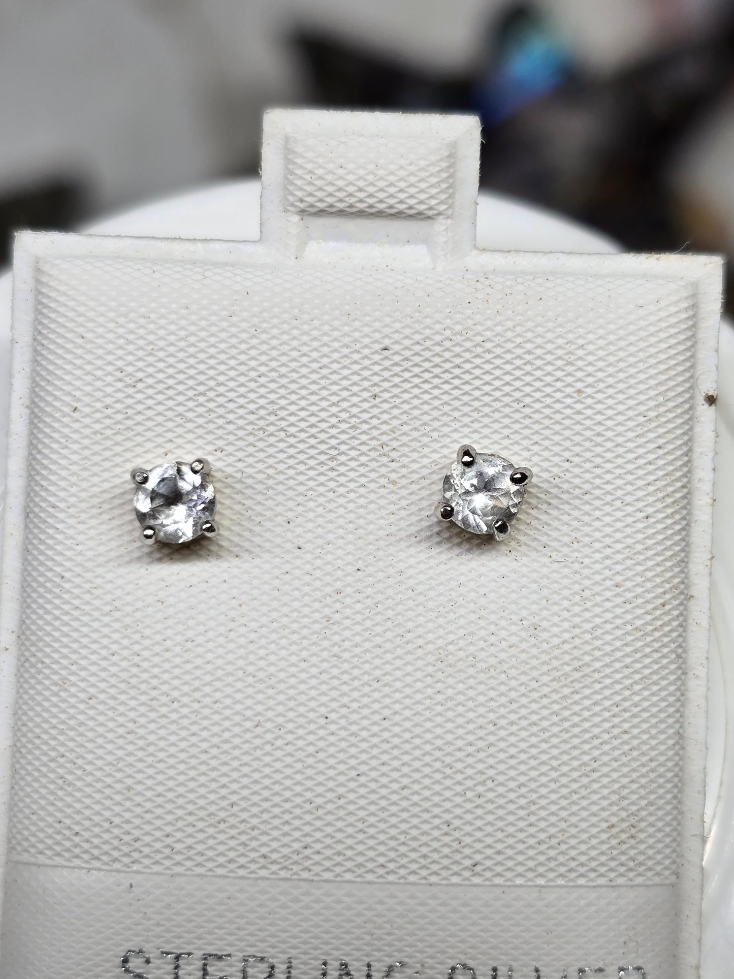 White topaz earrings