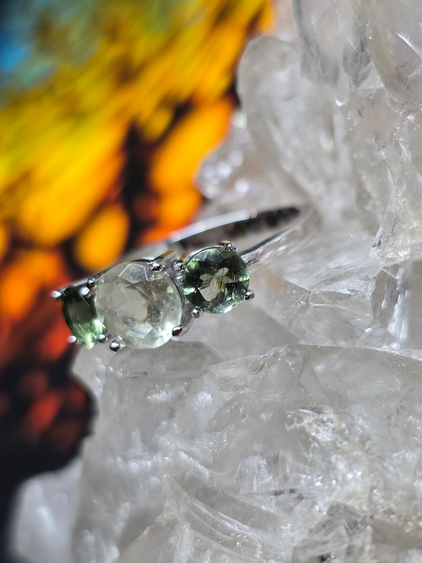 Libyan desert glass and moldavite size 9