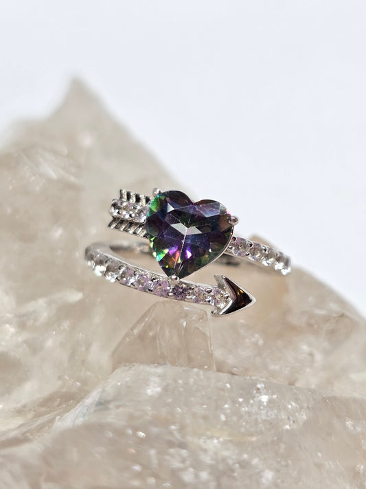 Mystic topaz and white topaz accents size 7