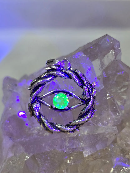 Uranium glass ouroboros pendant