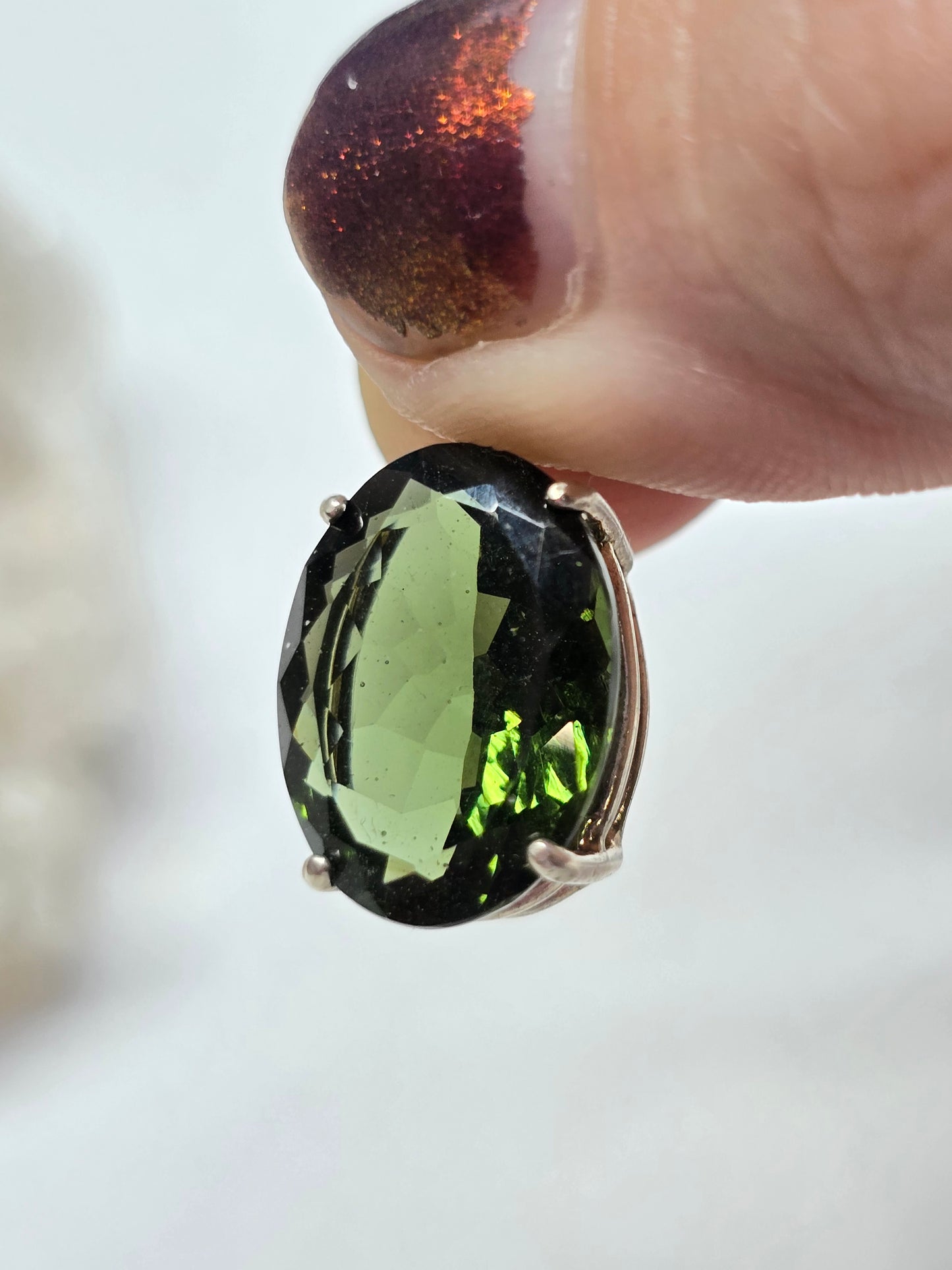 5.77ct 16x12mm moldavite pendant