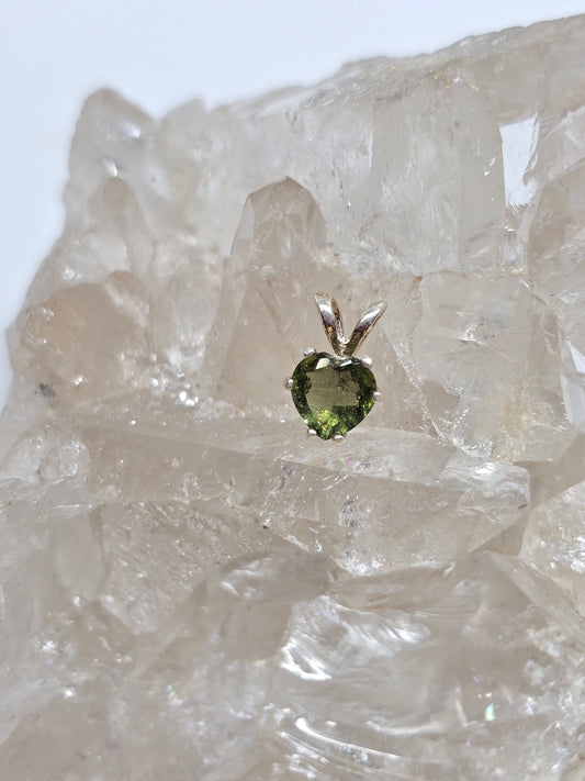 Moldavite heart pendant