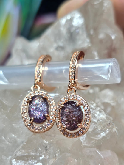 Iolite sunstone earrings