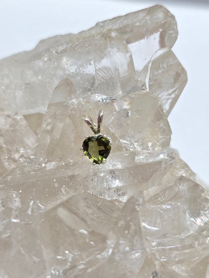 Moldavite heart pendant