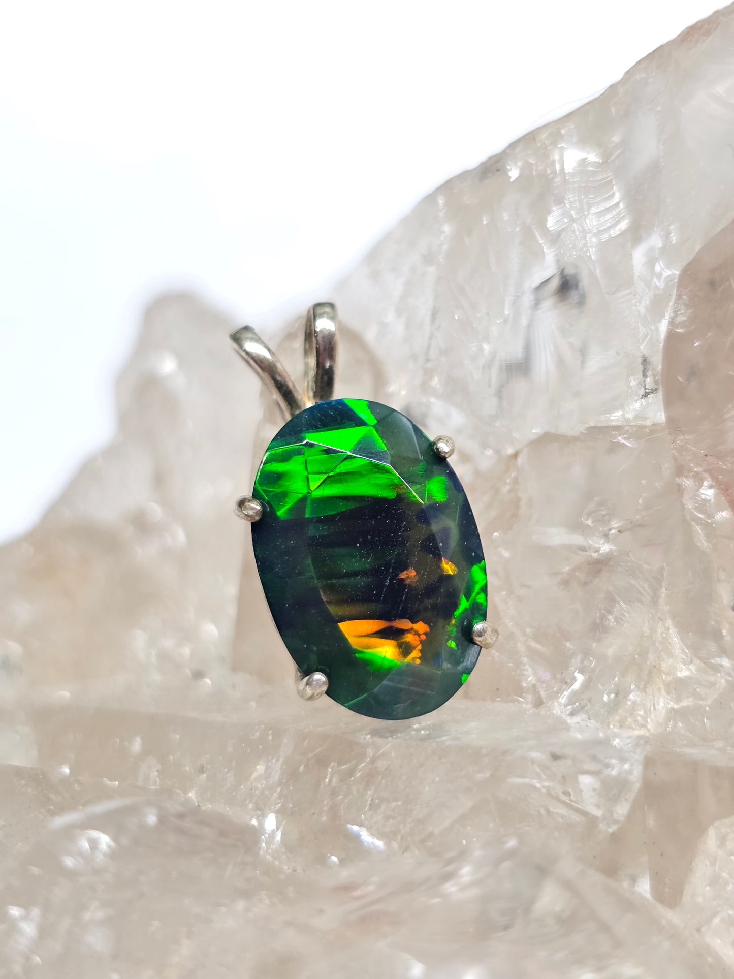 AAA quality smoked black opal pendant