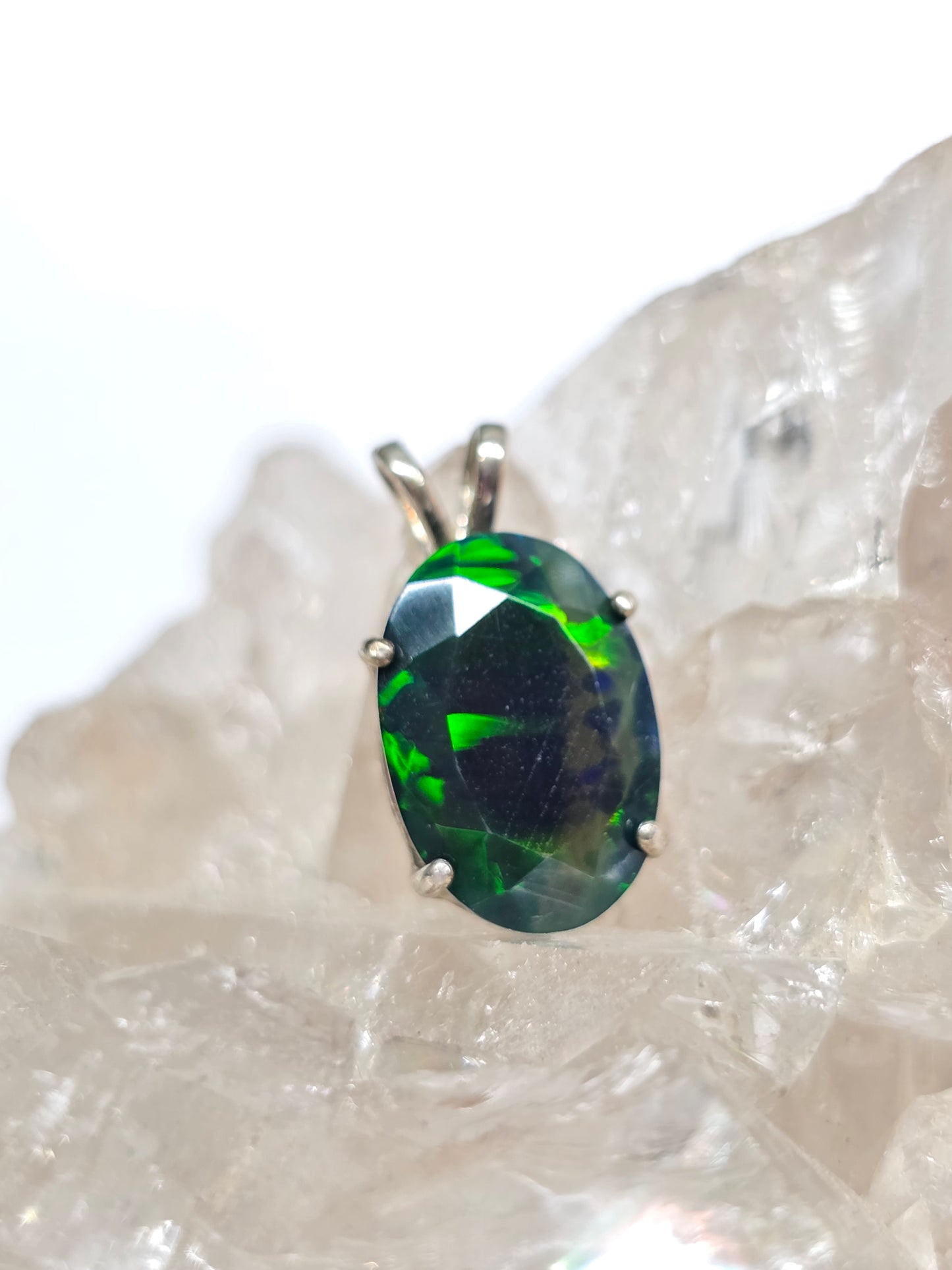 AAA quality smoked black opal pendant