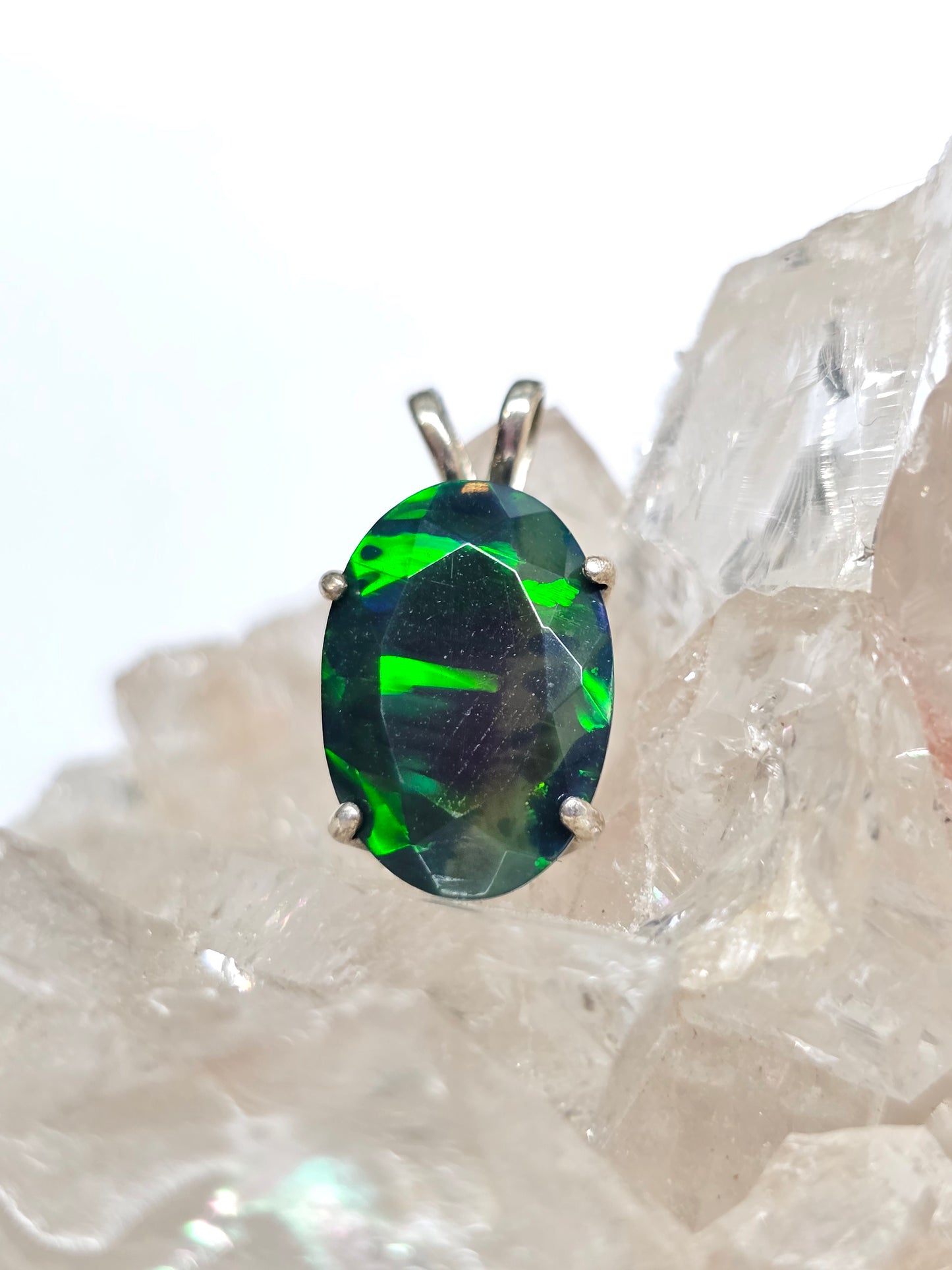 AAA quality smoked black opal pendant