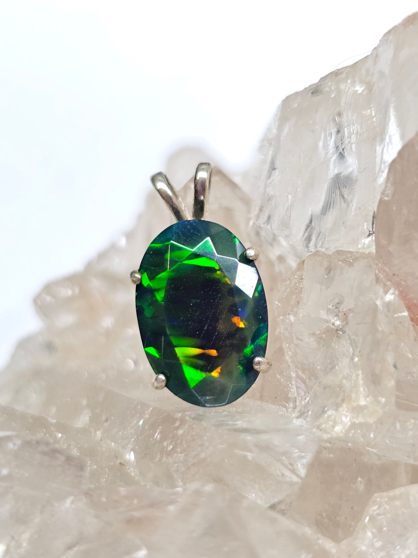 AAA quality smoked black opal pendant