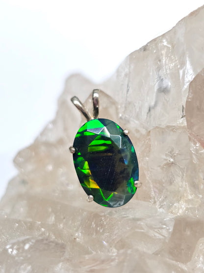 AAA quality smoked black opal pendant