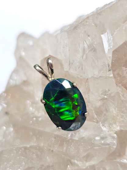 AAA quality smoked black opal pendant