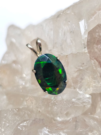 AAA quality smoked black opal pendant