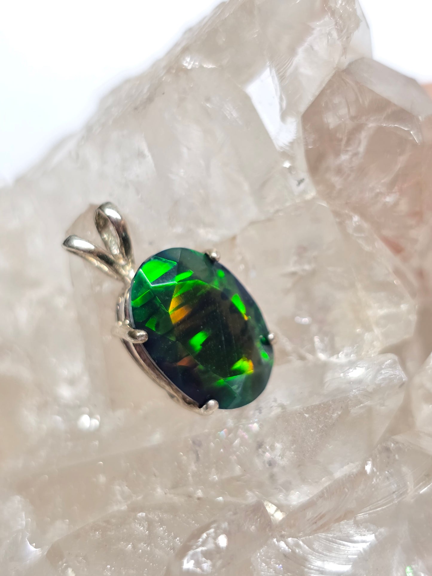 AAA quality smoked black opal pendant