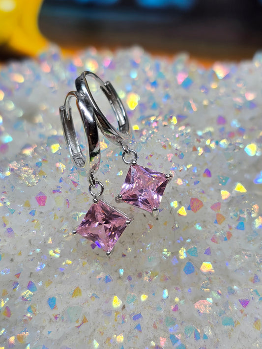 Pink mystic topaz earrings