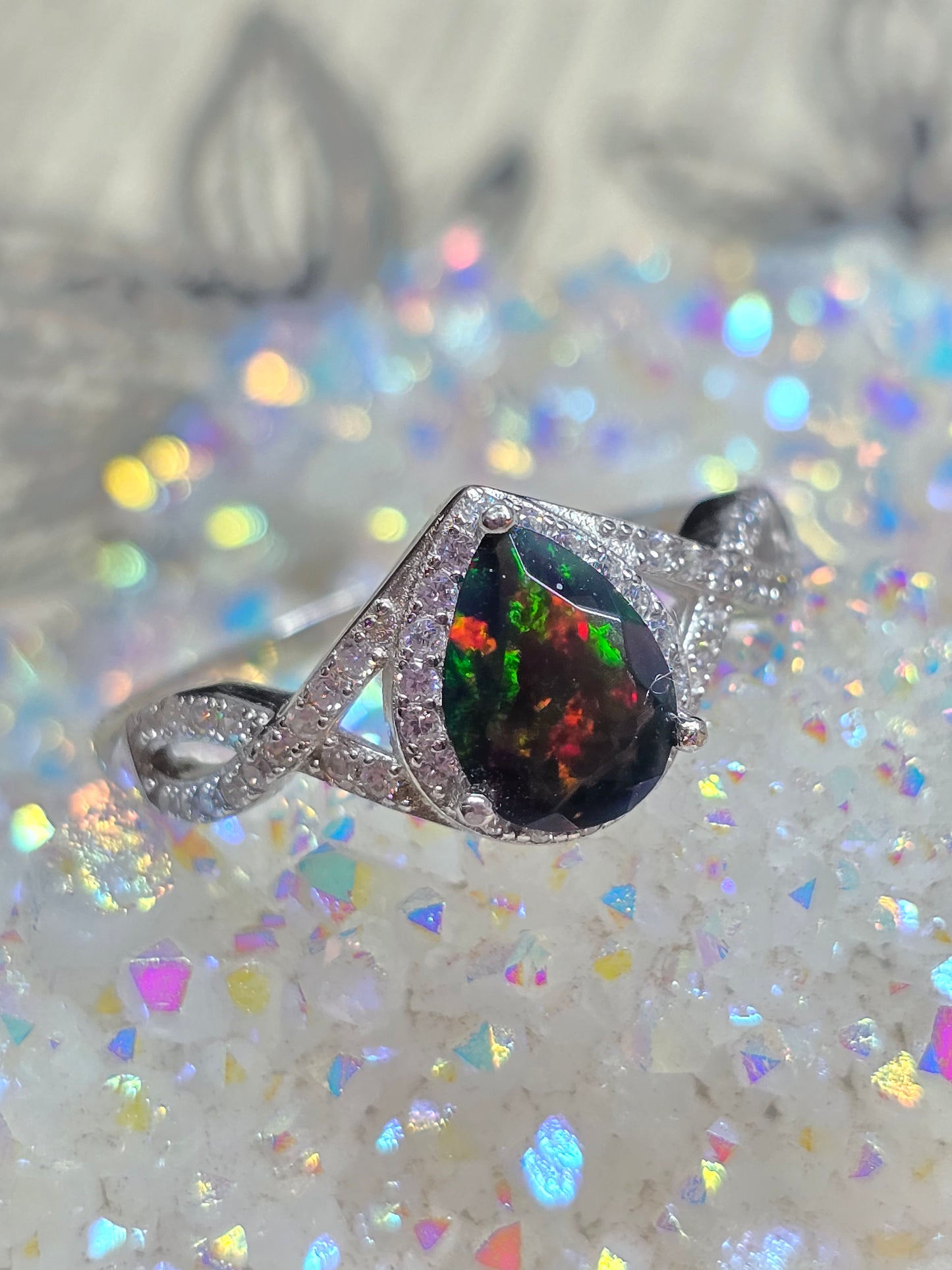 Size 10 smoked black opal