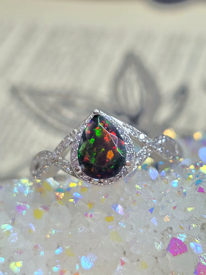 Size 10 smoked black opal