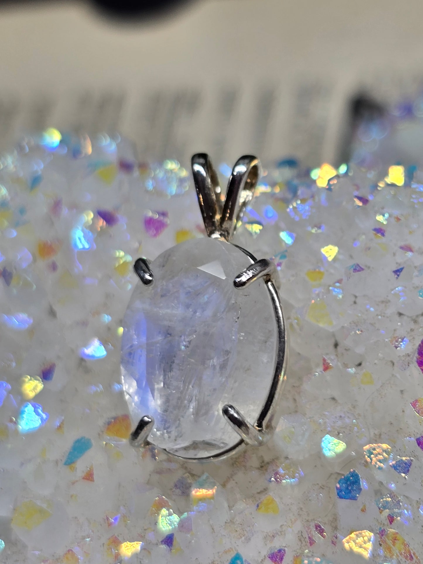 Rainbow moonstone pendant